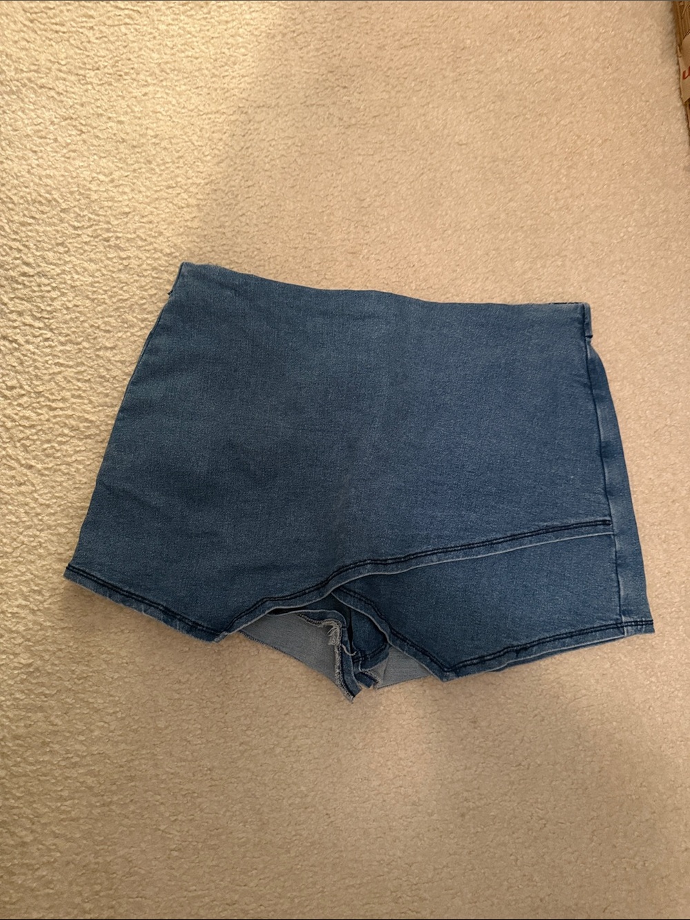 High-Rise Dark Blue Denim Women’s Skort